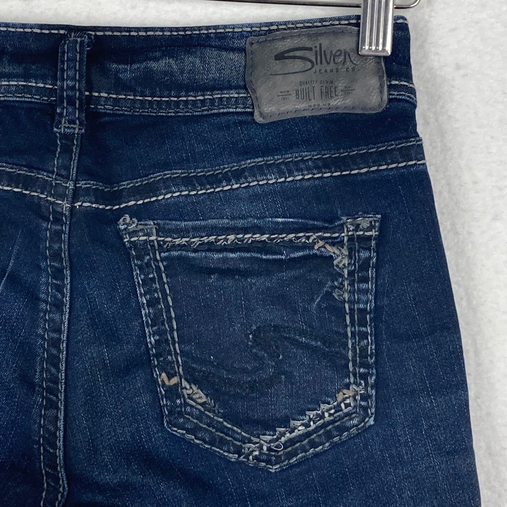 Silver Jeans Denimotion Suki Mid Slim Boot Dark Wash Blue Jeans Size W25/L31 - Picture 12 of 15